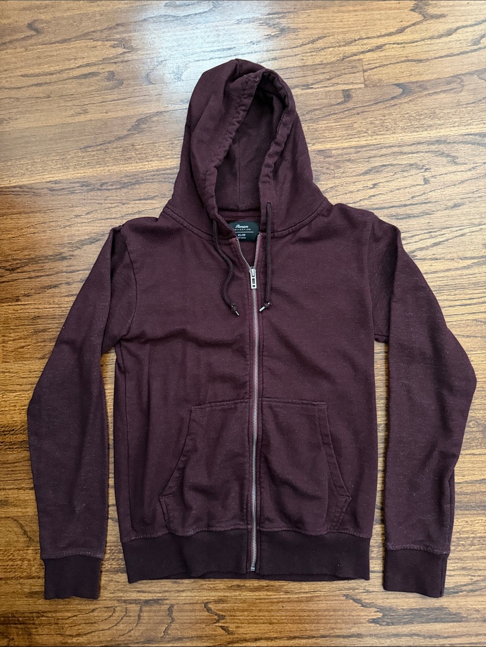 Men's CottonOn Burgundy Zip Hoodie Sweater